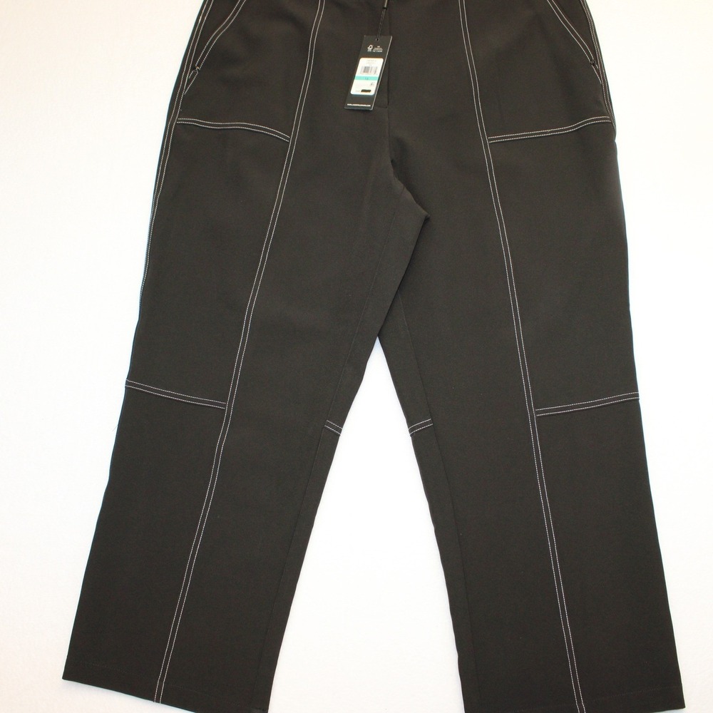 Karl Lagerfeld Paris Womens Black Contrast Stitch Straight Leg Pants 16